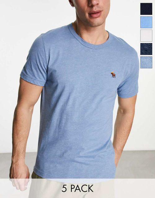5 pack icon logo t-shirt in blues/white