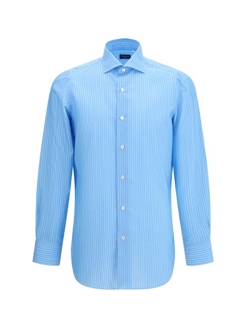 Striped Egyptian Cotton Shirt — Blue