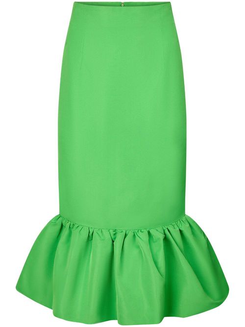 Peplum-hem pencil skirt - Green