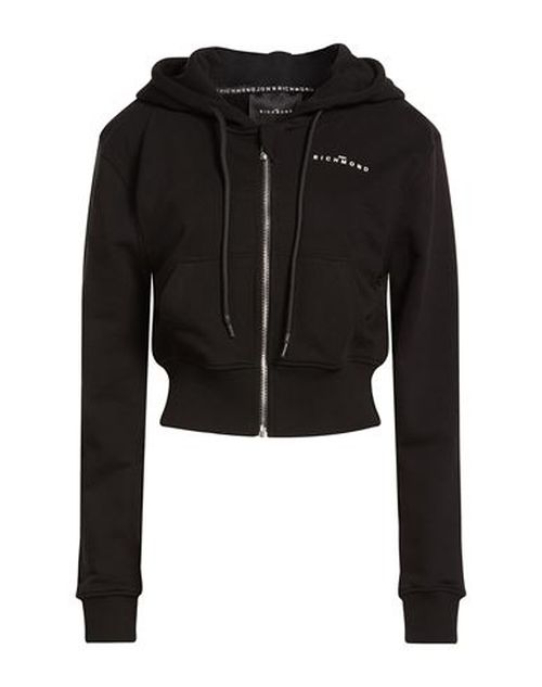 Woman Sweatshirt Black Size S Cotton, Polyester