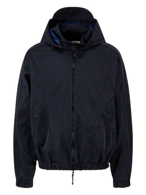 Hooded zip-up jacket - Black