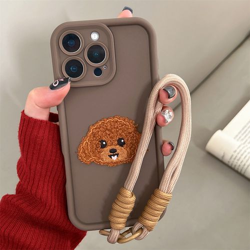 TEMU Mobile Phone Case With Hand Lanyard, Three-dimensional Mobile Phone Case, Puppy Protective Cover, Phone Case, Compatible With Iphone