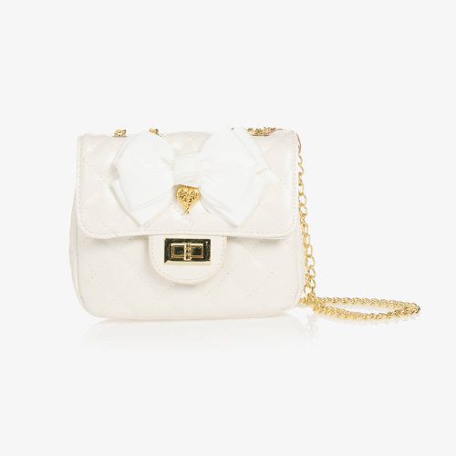 Girls Pearl White Quilted Bag (16Cm)