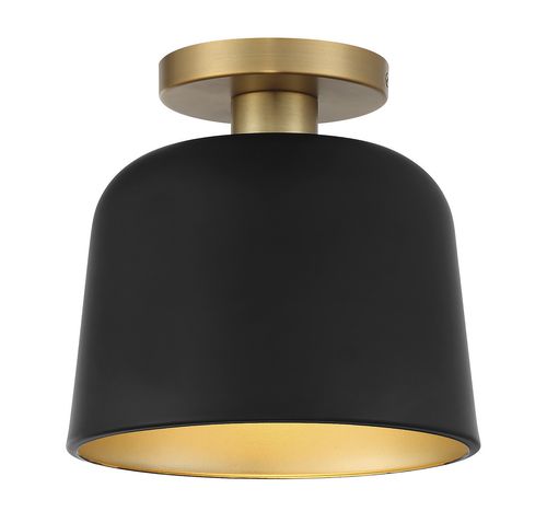 Trade Winds Nora 1-Light Ceiling Light in Matte Black with Natural Brass - TW62267MBKNB
