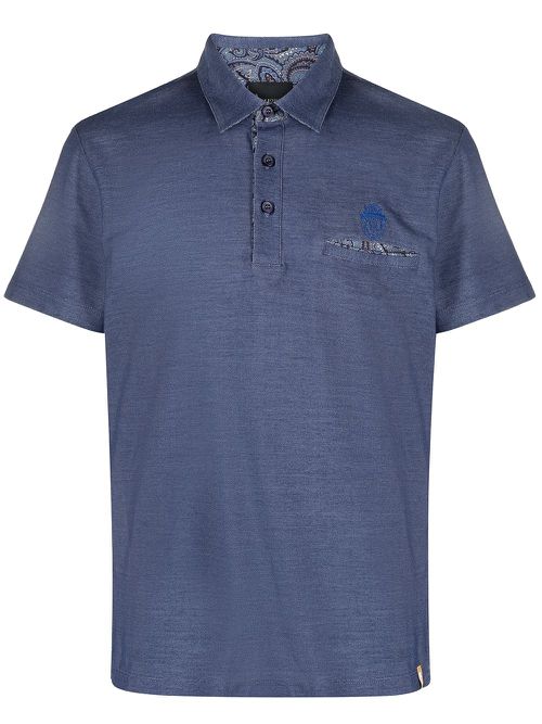 Paisley pocket polo shirt - Blue
