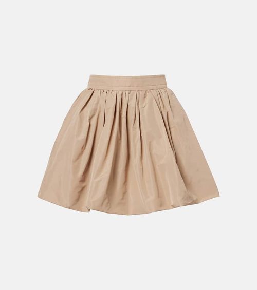 Gathered faille miniskirt