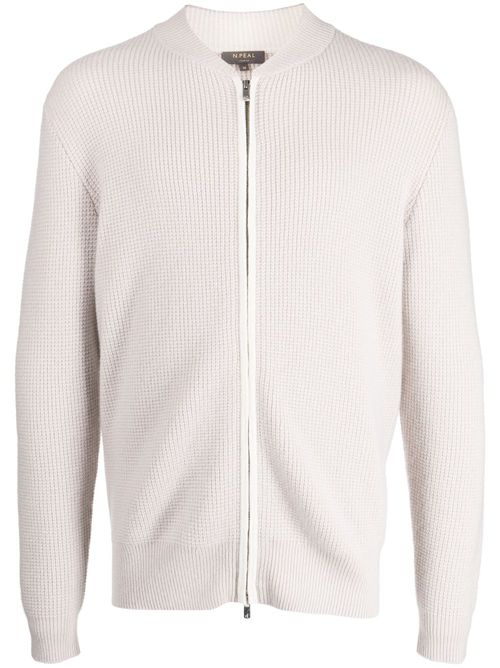 Waffle-knit cashmere cardigan - Grey