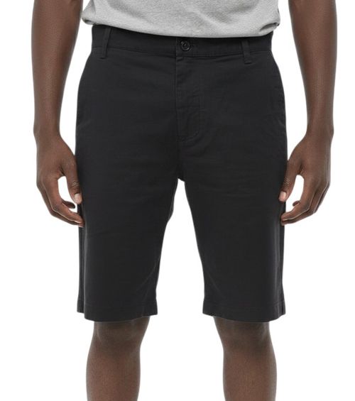 Black Solid Cotton Shorts