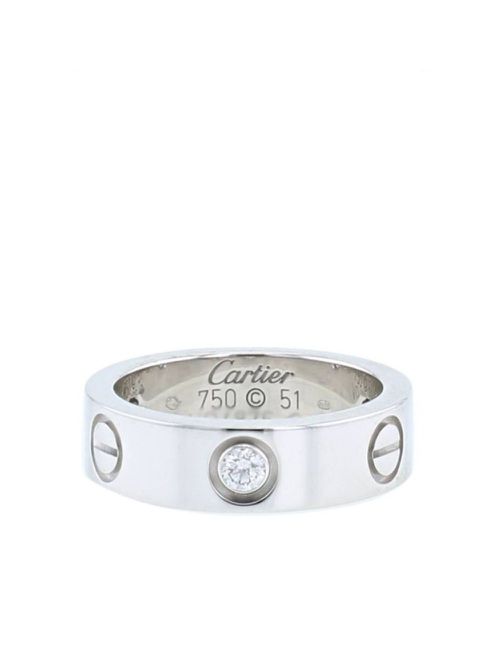 2010s white gold Love diamond ring - Silver
