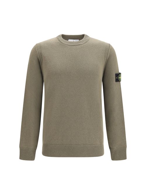 Crewneck with Logo Patch Sweater — Green