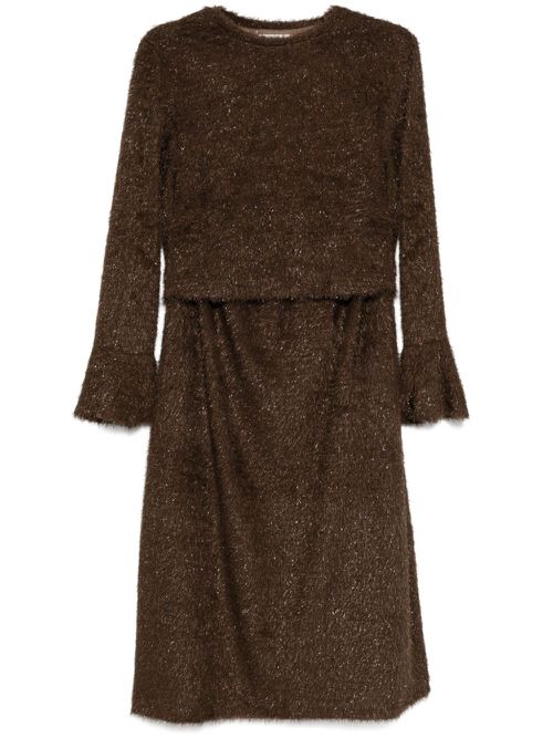 Glitter detail set dress - Brown