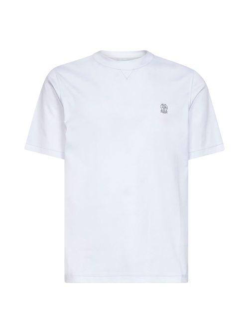 Solomeo Crest Embroidered T-Shirt — White