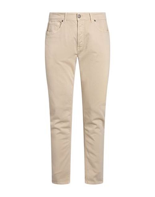 Man Jeans Beige Size 32 Cotton, Elastane