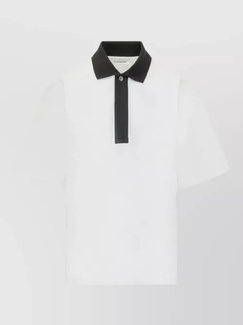 Lanvin - polo shirt contrasting collar knitted short sleeve