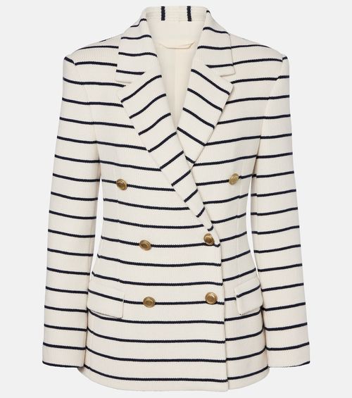 Knitted striped cotton blazer