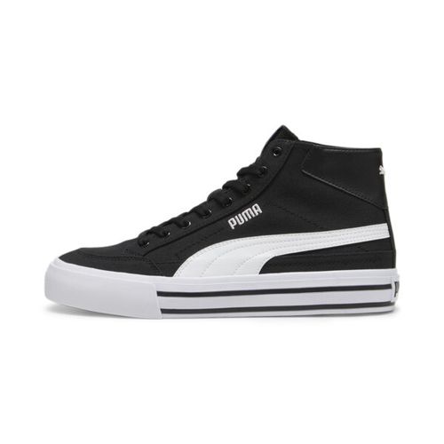PUMA Court Classic Vulcanized Formstrip Men's Mid Top Sneakers in Black