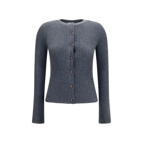 Ribbed Cashmere Cardigan — Gray