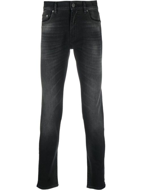 Slim-cut mid-rise jeans - Black