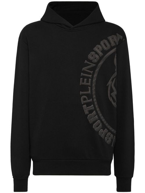 Logo-print cotton-blend hoodie - Black