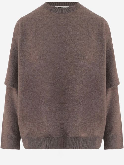 Wool and Cashmere Blend Sweater — Brown