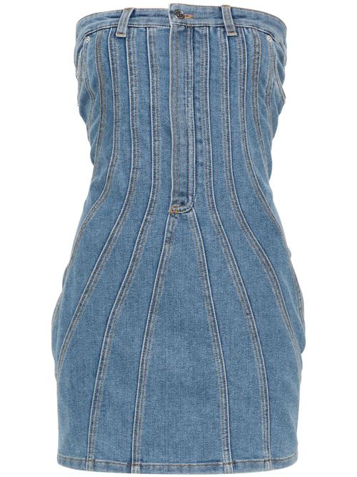Denim bustier mini dress - Blue