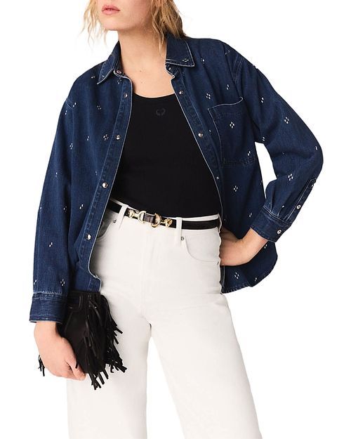 Rhinestone Denim Shirt