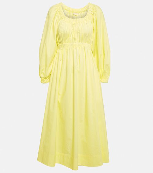 Helena gathered cotton midi dress