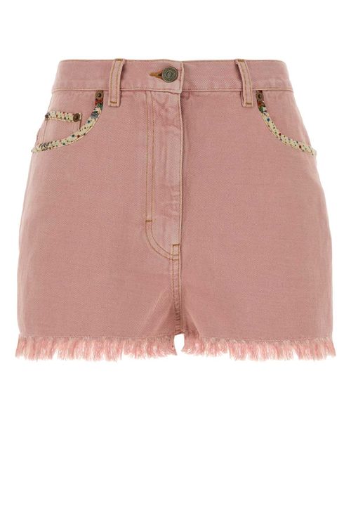 Denim Denim Shorts — Pink