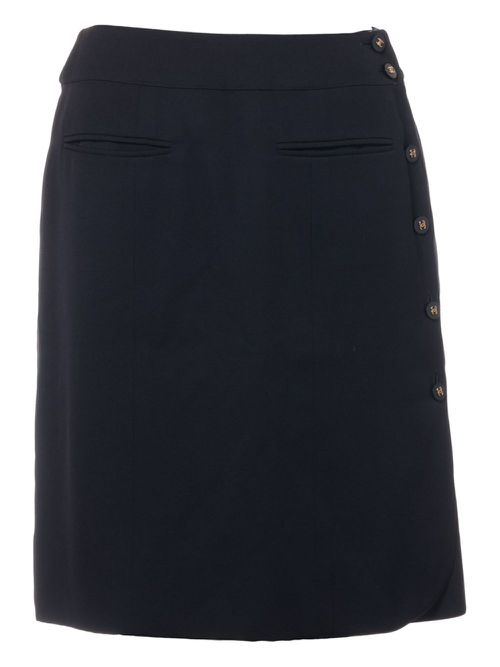 CHANEL Pre-Owned 1996 CC-button mini skirt - Blue