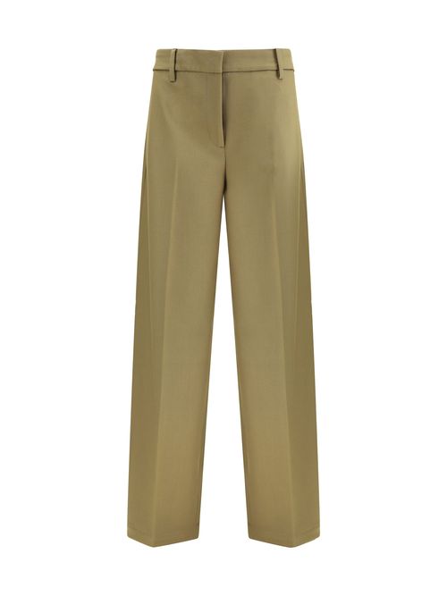 Virgin Wool Trousers — Olive