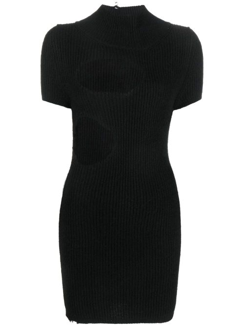 Cut-out ribbed minidress - Black