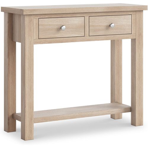 Farro Washed Oak Console Table with Storage Drawers | Roseland