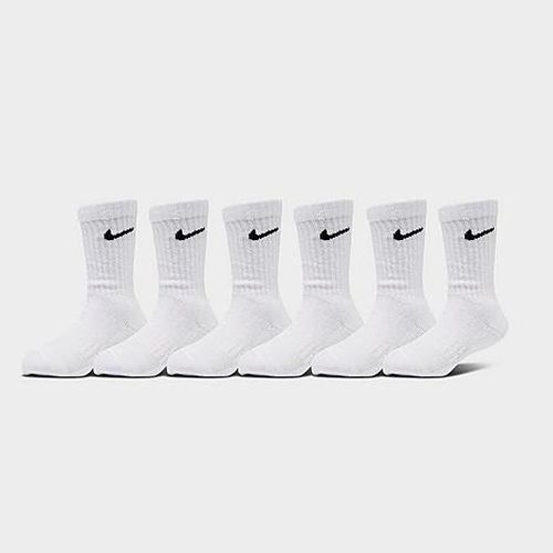 Little Kids Dri-Fit Crew Socks (6-Pack) in White