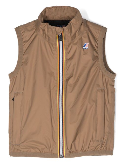 Logo-print gilet - Brown