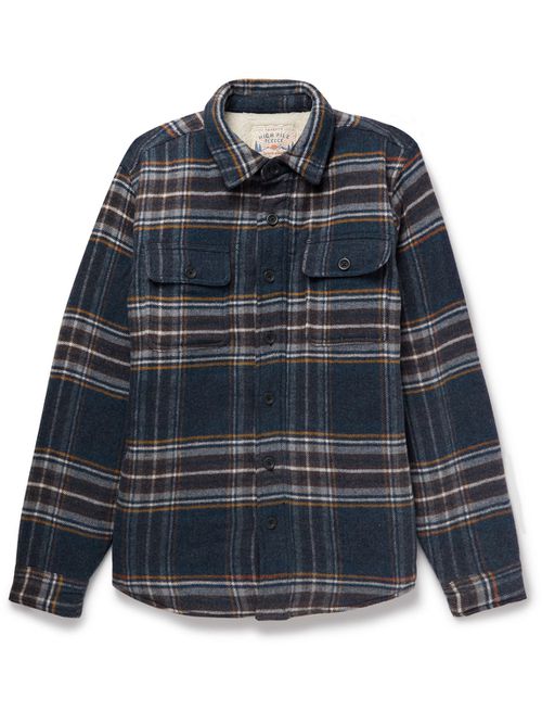 Fleece-Lined Checked Cotton and Wool-Blend Shirt Jacket