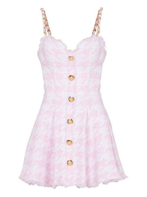 Tweed A-line mini dress - Pink
