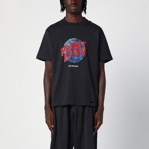 Planet Earth oversize t-shirt washed black