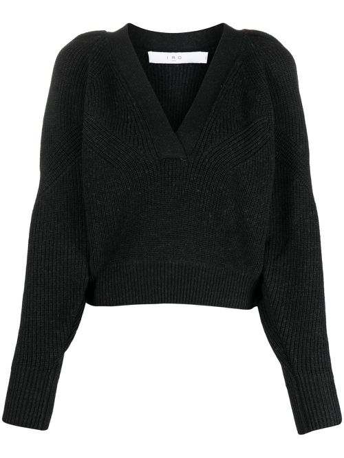Dinabe V-neck merino jumper - Black