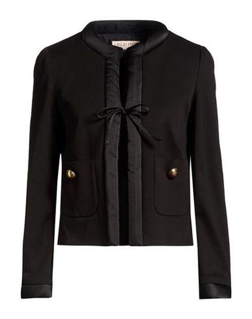 Woman Jacket Black Size 10 Cotton, Acetate, Polyester