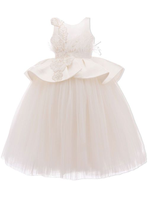 Belridge floral cascade dress - White