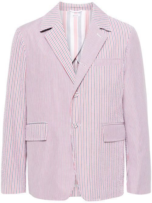 Striped single-breasted blazer - Red