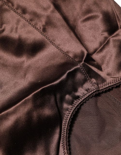 Silk Blend High Waist Girdle Panty — Brown