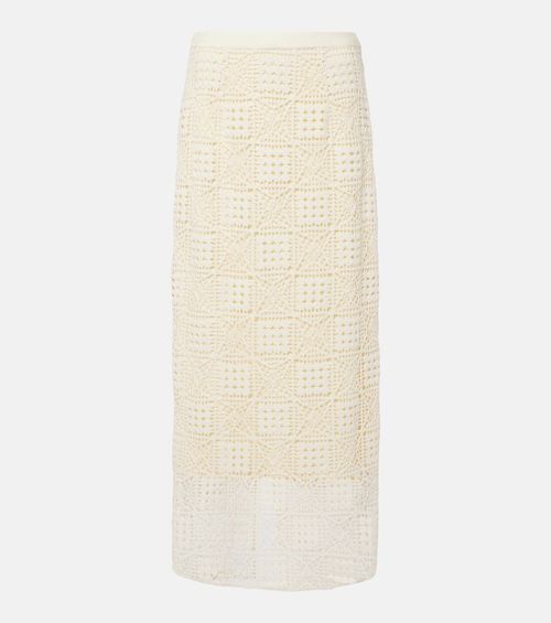 Rayure crochet cotton maxi skirt