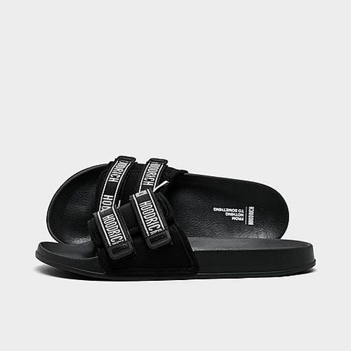 Men's Strike Strap Slide Sandals in Black/White