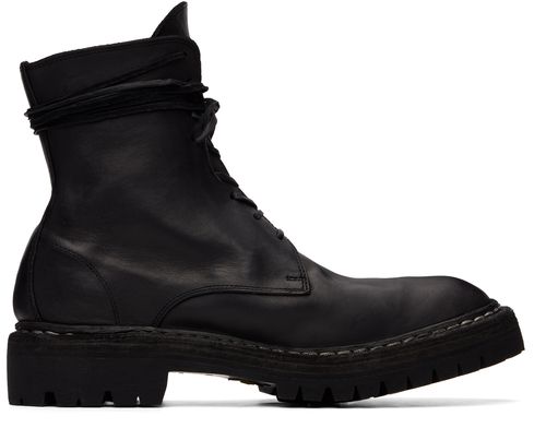 Black 795 Leather Laced Up Top-Ankle Boots