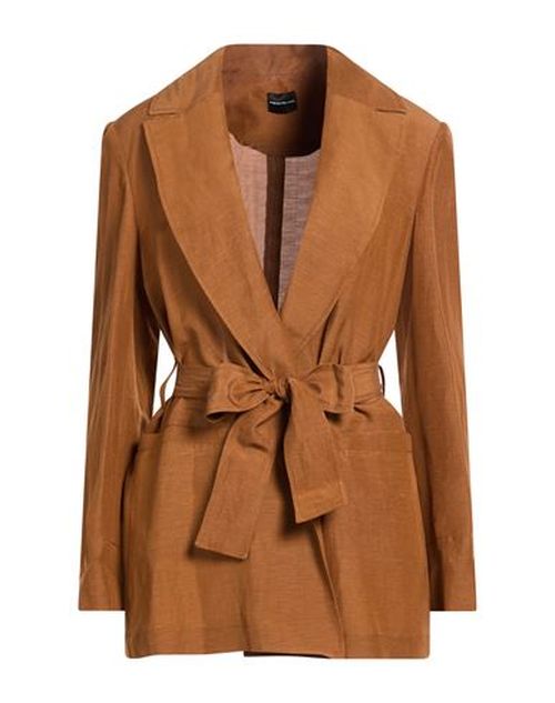 Woman Blazer Brown Size 8 Viscose, Linen