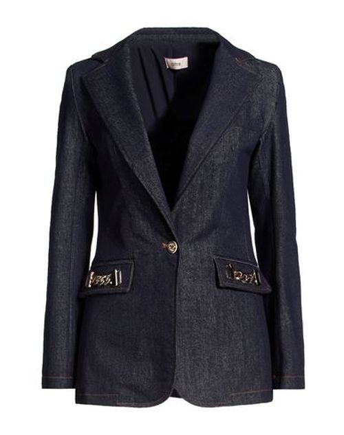 Woman Blazer Blue Size 12 Cotton, Polyester, Viscose, Elastane