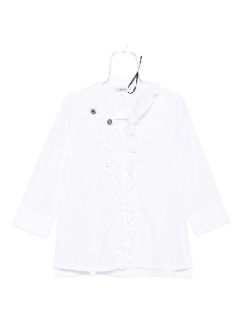 Embellished ruffle shirt - White