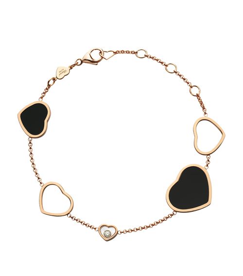 Rose Gold and Diamond Happy Hearts Bracelet