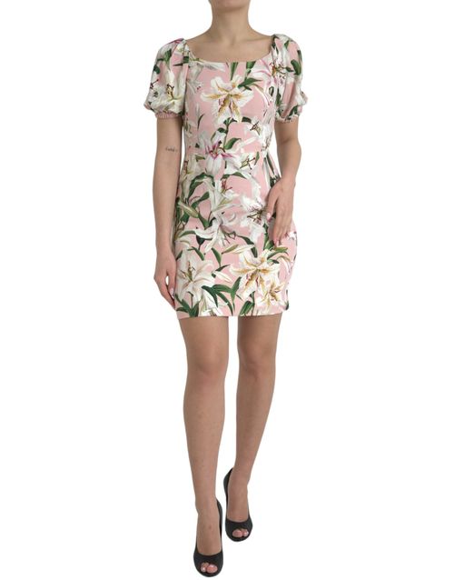 Lily Print Viscose Dress — Pink